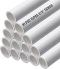 HJ 4FT PVC Pipe 15PCS 3/4 in Sch40 - Durable DIY Industrial Pipes