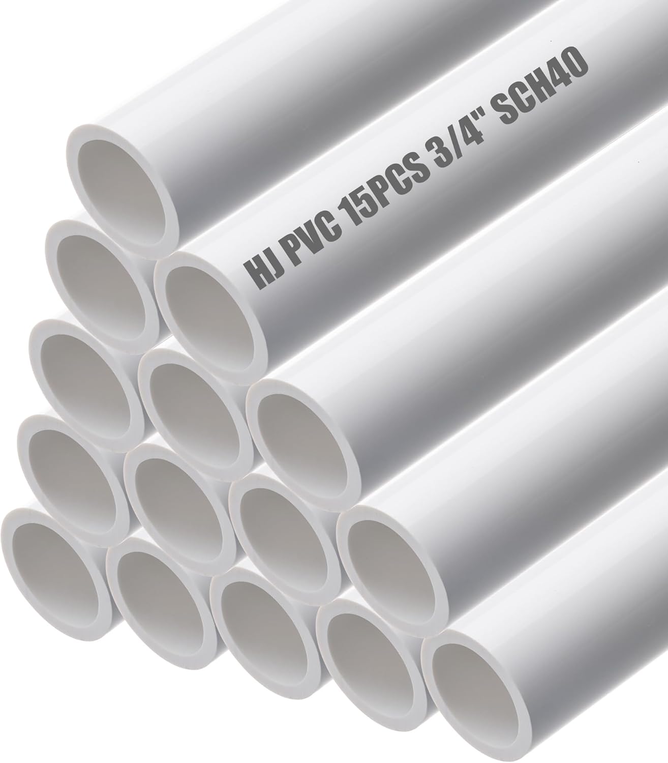 HJ 4FT PVC Pipe 15PCS White Sch40 for DIY Projects and More