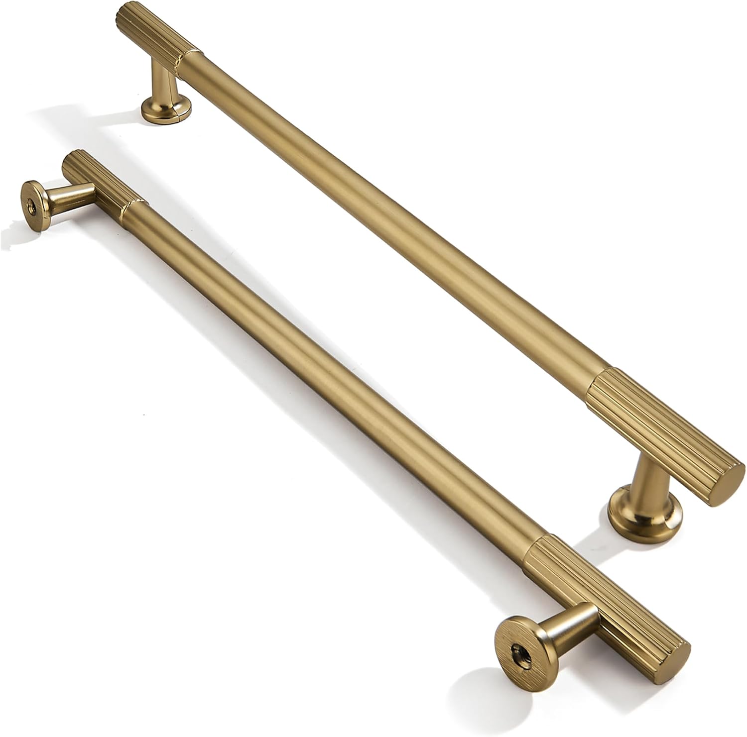Brushed Brass Cabinet Pulls 10 Pack for Kitchen and Dresser