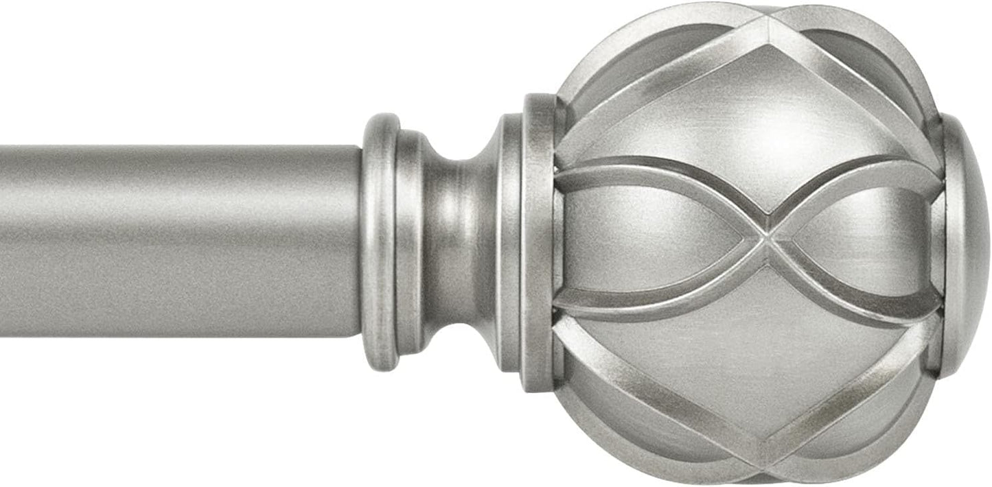 KAMANINA 1 Inch Curtain Rod with Netted Texture Finials
