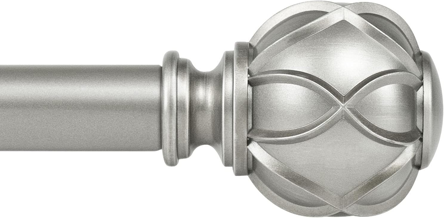 KAMANINA 1 Inch Curtain Rod with Netted Texture Finials