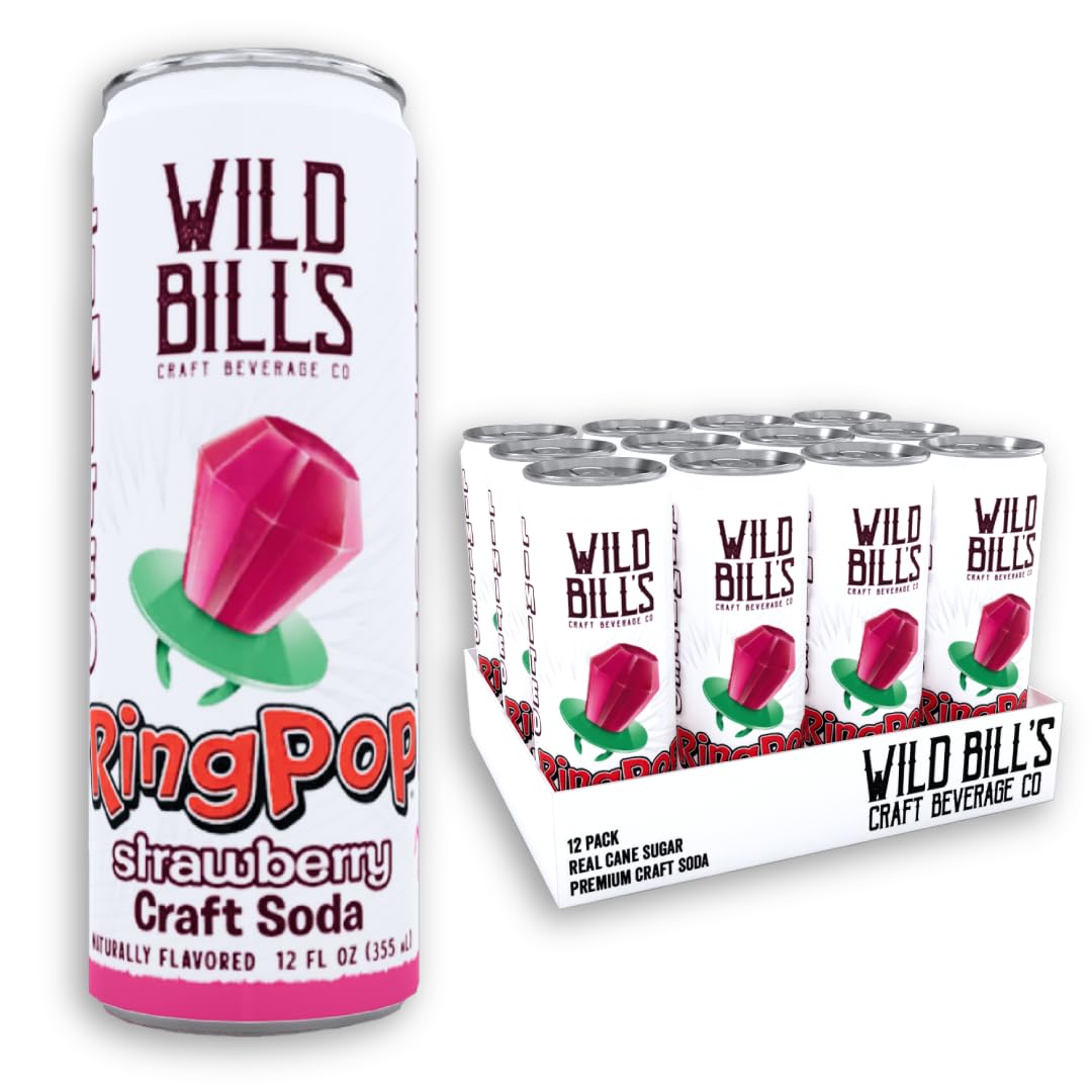 Wild Bills Strawberry Ring Pop Craft Soda - Pure Cane Sugar Bliss