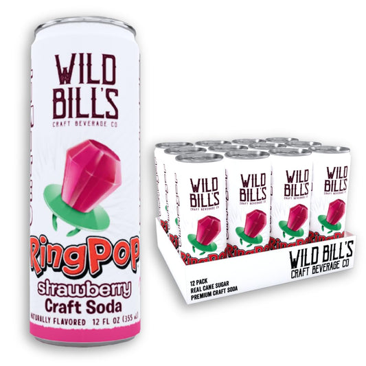 Wild Bills Strawberry Ring Pop Craft Soda - Pure Cane Sugar Bliss