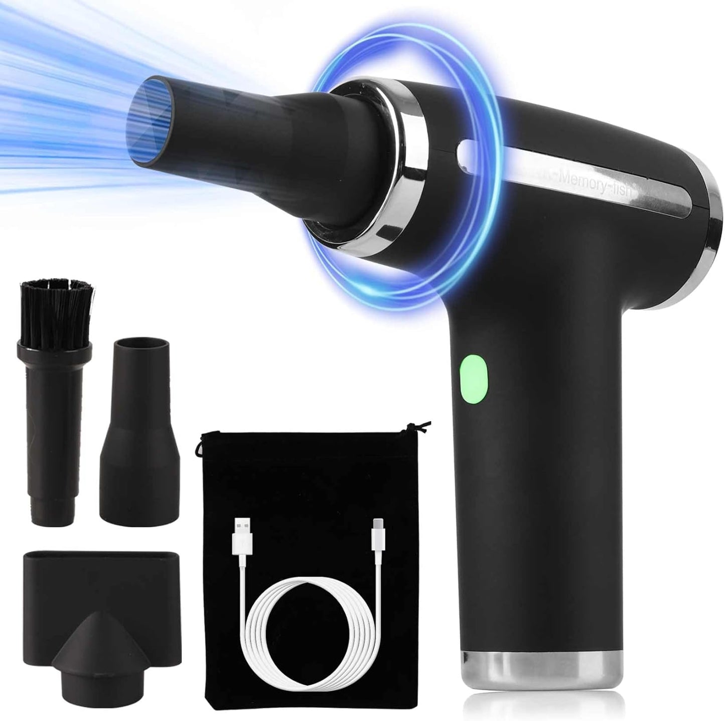 Quieter Brushless Air Duster - 110k RPM Keyboard Cleaner