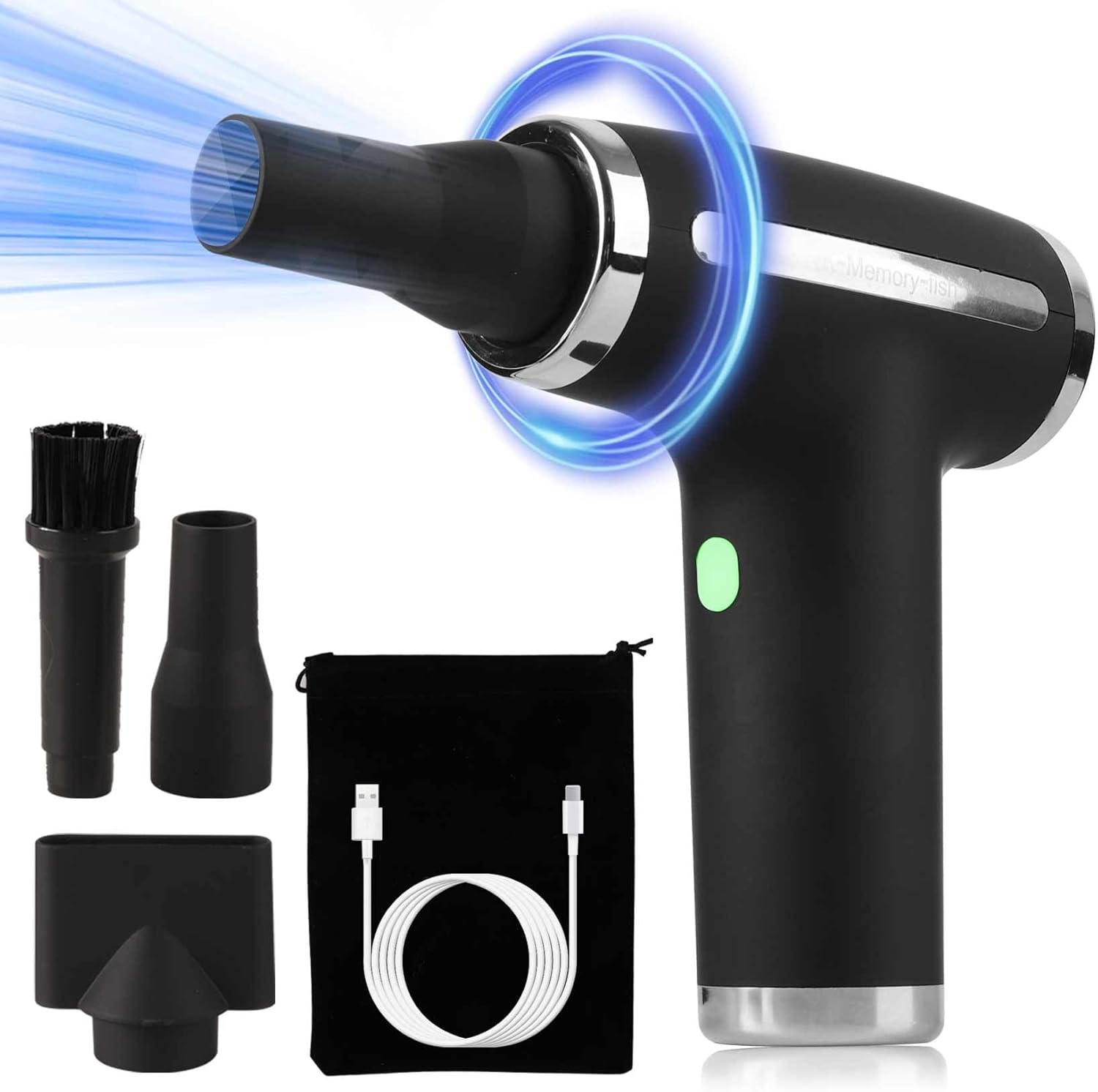 Quieter Brushless Air Duster - 110k RPM Keyboard Cleaner