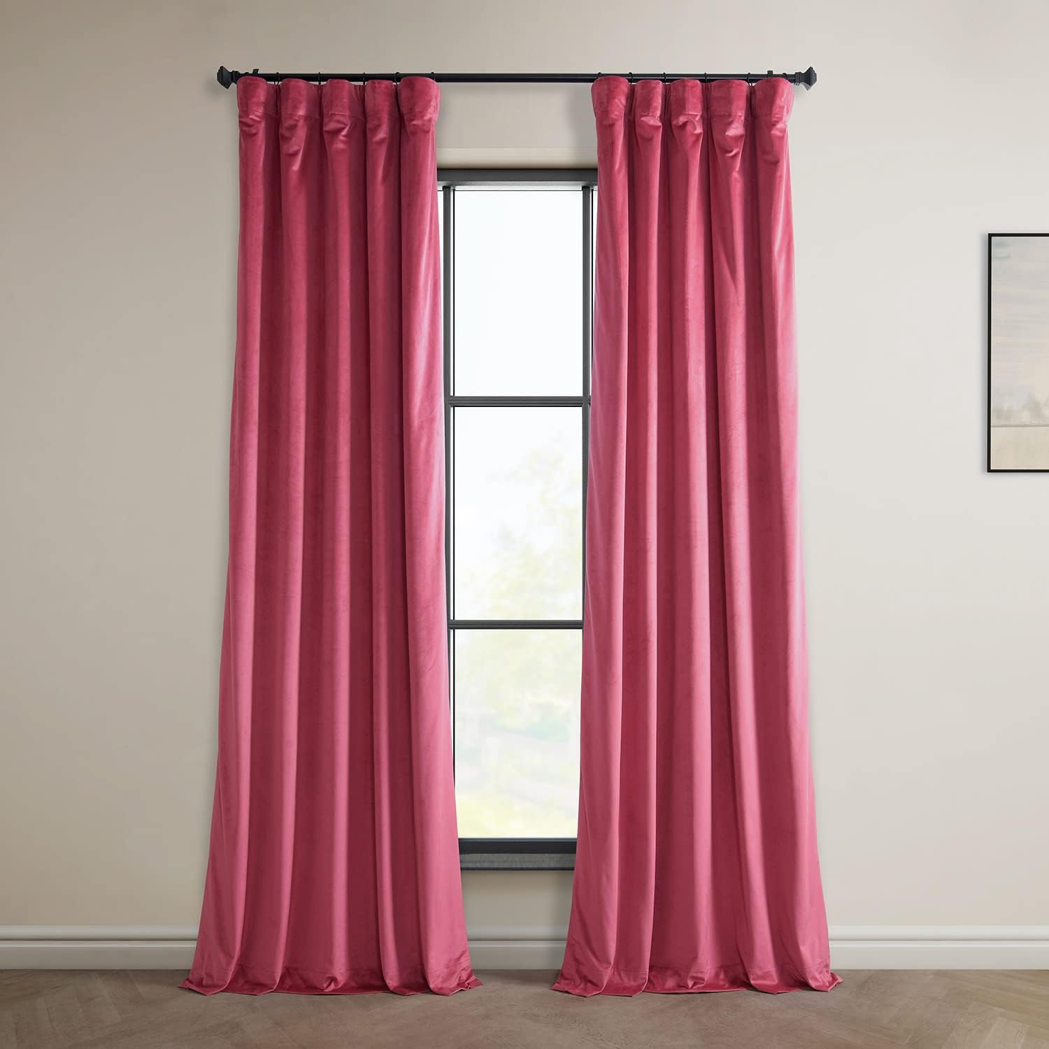 Heritage Plush Velvet Room Darkening Curtains for Home Decor