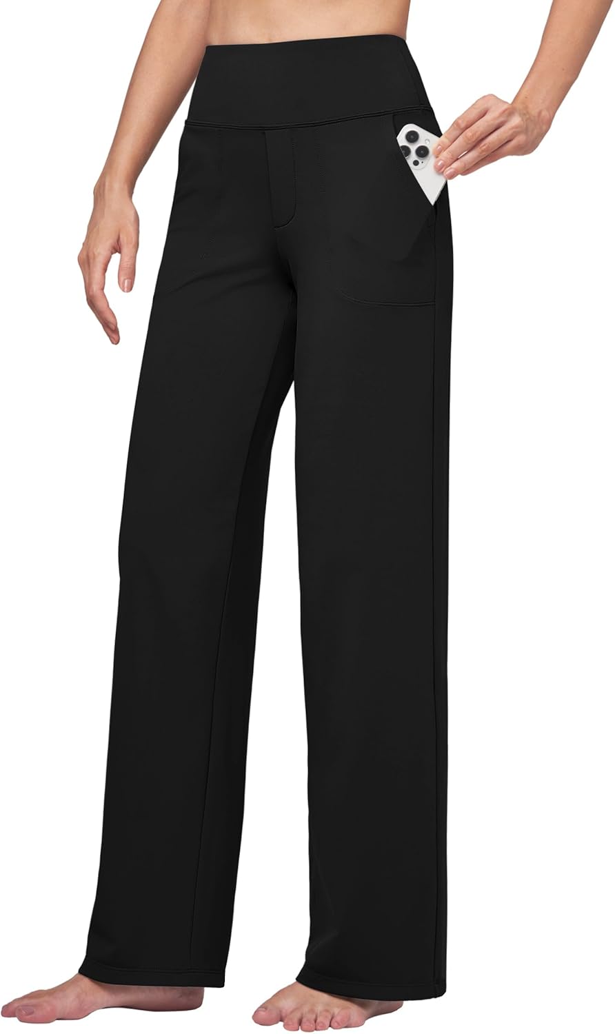 Willit Women's Yoga Pants Wide Leg Dress Work Pants with Pockets