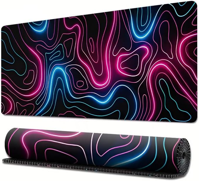 XL Gradient Gaming Desk Mat - Non-Slip Base, Stitched Edge