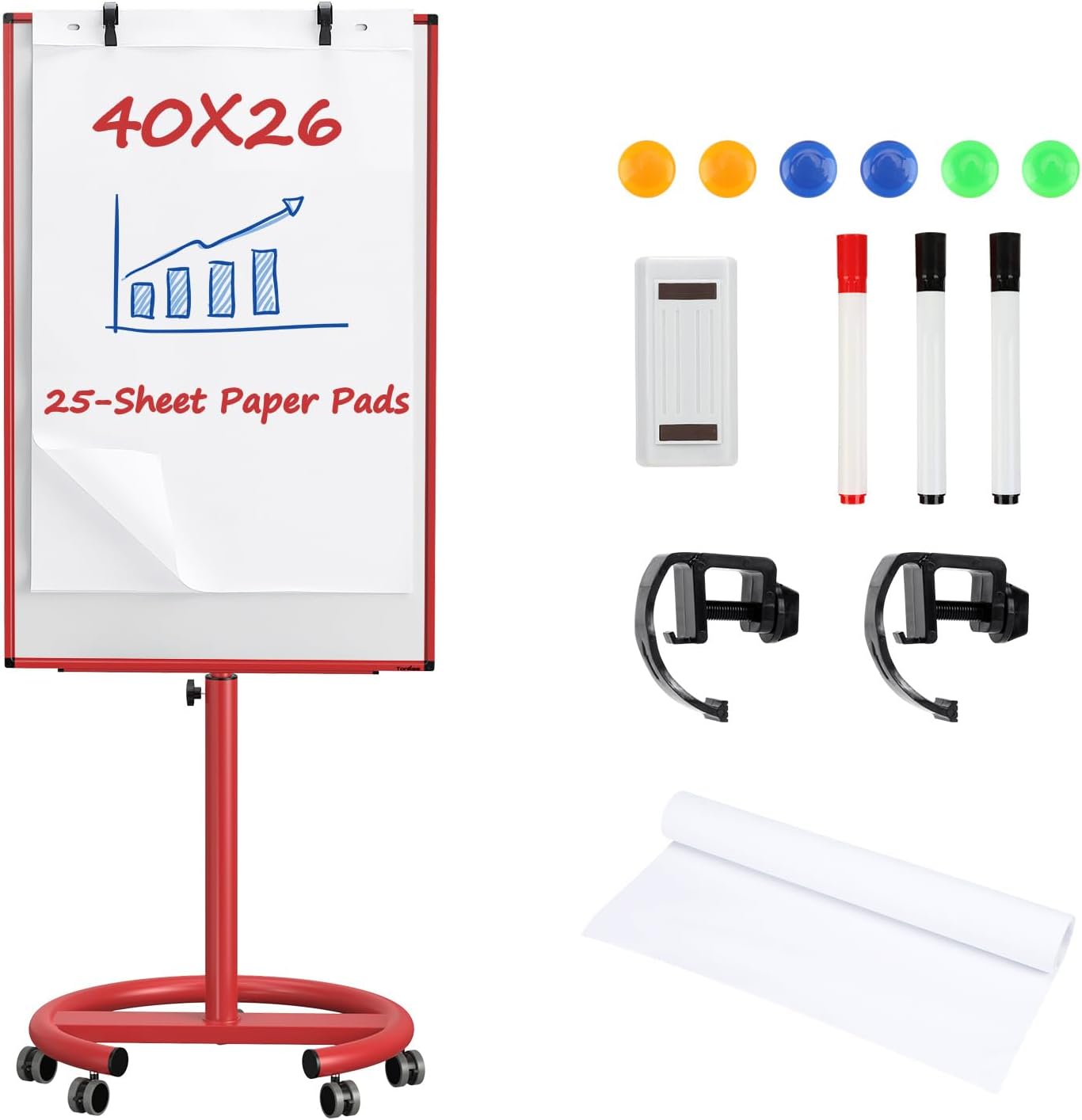 Mobile Dry Erase Board on Wheels for Classroom and Office Use