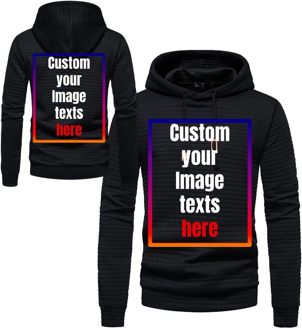 Personalized Plaid Hoodie - Custom Print & Text