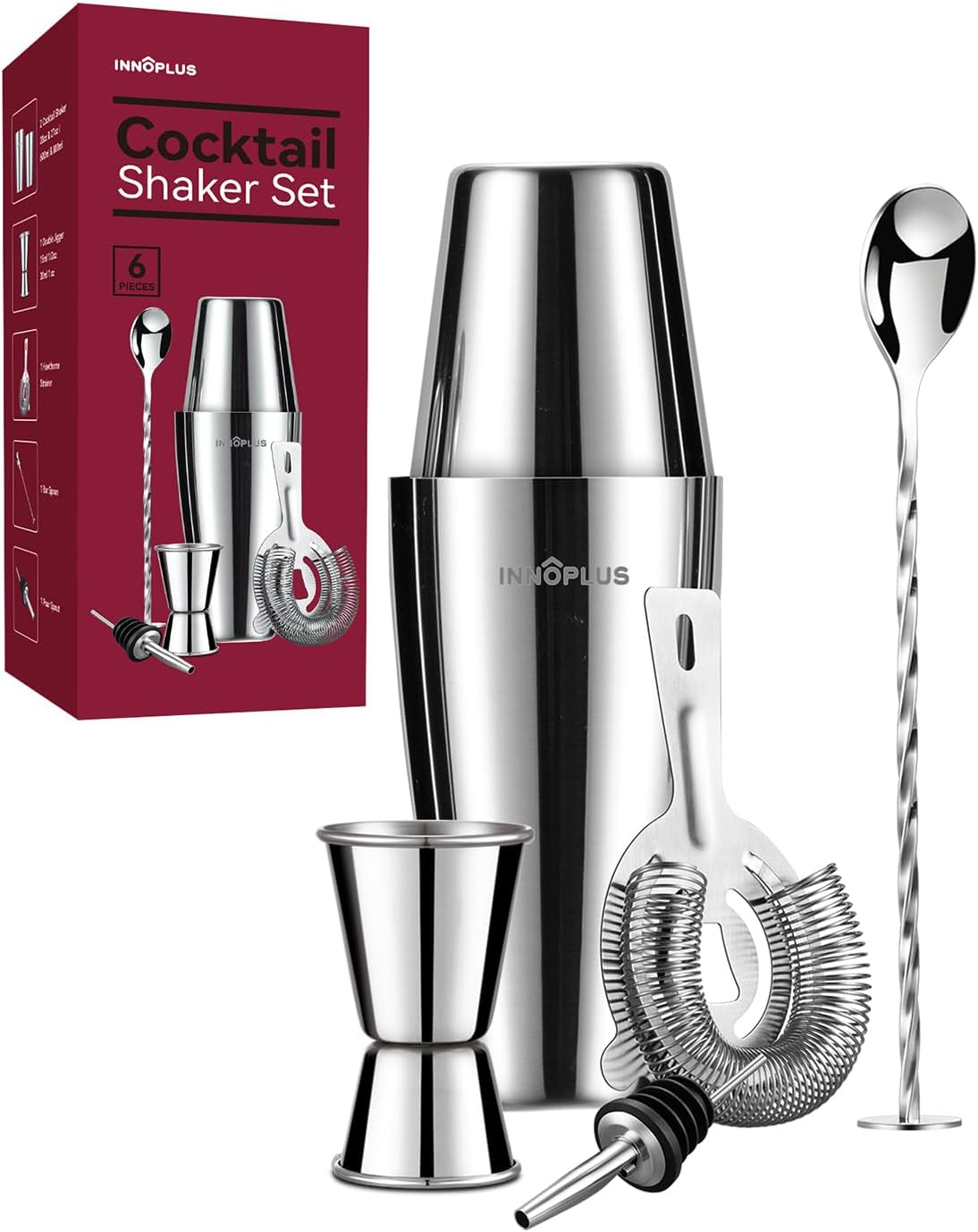 INNPLUS Stainless Steel Cocktail Shaker Set - Mix Like a Pro!