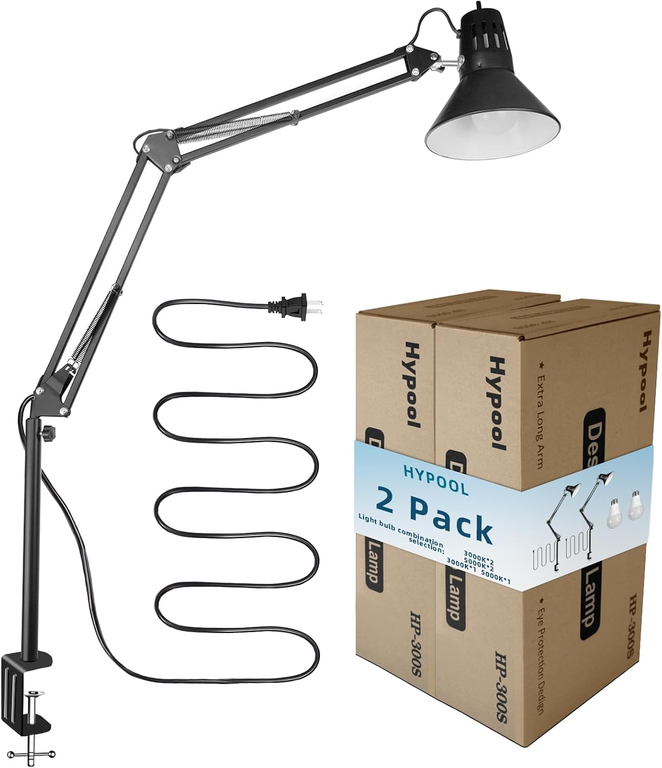 Hypool Extra Tall Swing Arm Desk Lamp for Home Office Use