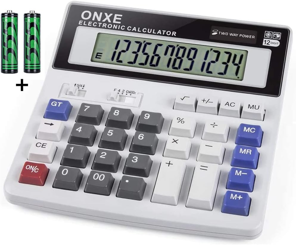 ONXE 12-Digit Large Display Calculator