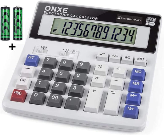 ONXE 12-Digit Large Display Calculator