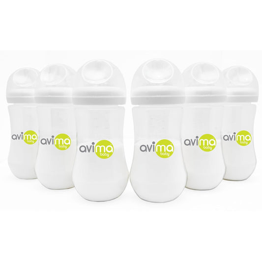 Avima Baby Anti Colic Bottles - Fast Flow Nipples, BPA Free - Set of 6