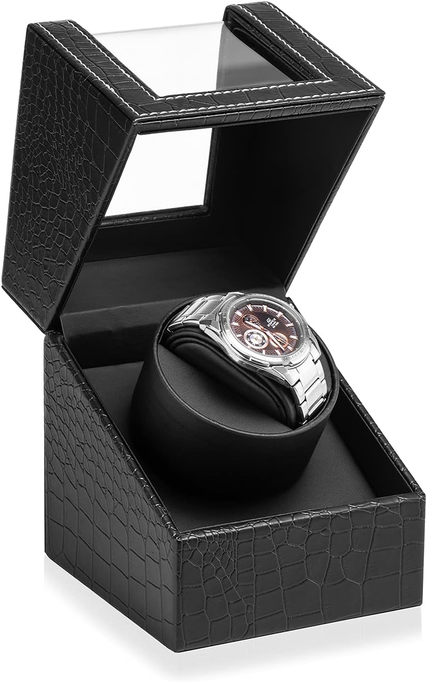 Efaithtek Single Watch Winder: Quiet Motor, Auto-Powered