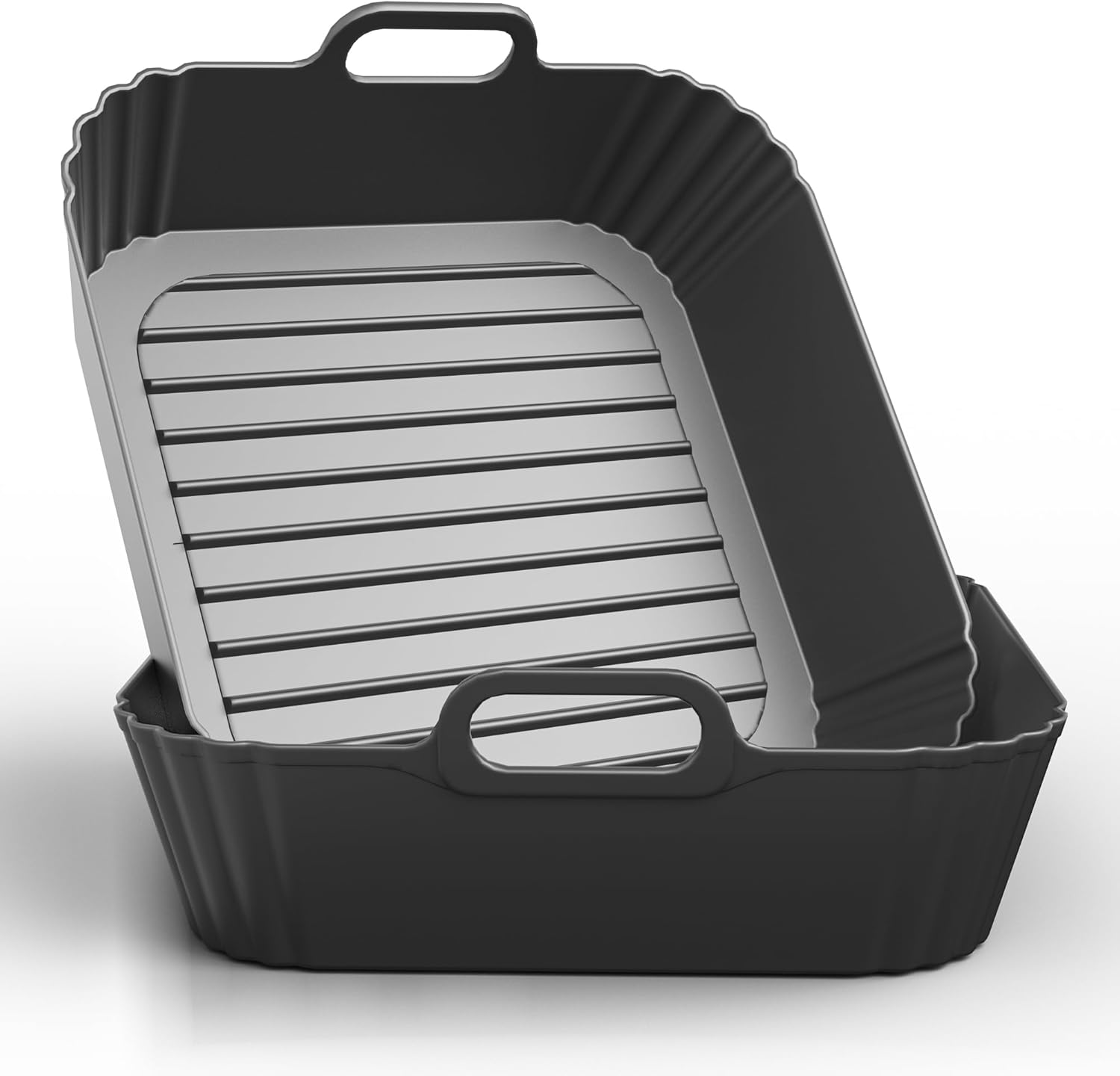PINTAUR 9-Inch Silicone Liners 2Pack: Air Fryer Baking Bliss!