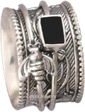 Abalone Shell Spinner Meditation Ring 925 Sterling Silver for Women