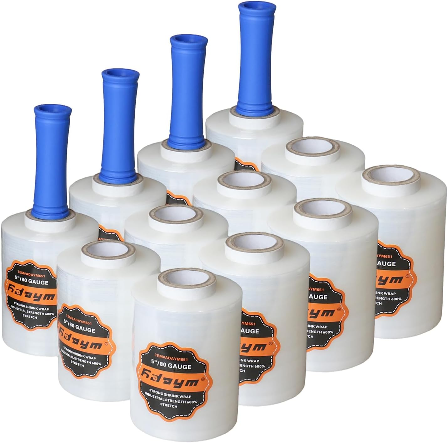Stretch Film Shrink Wrap Roll - 5in x 1200ft - 80 Gauge Heavy Duty