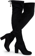 Over The Knee High Boots Suede Thigh High Boot 3in Chunky Heels