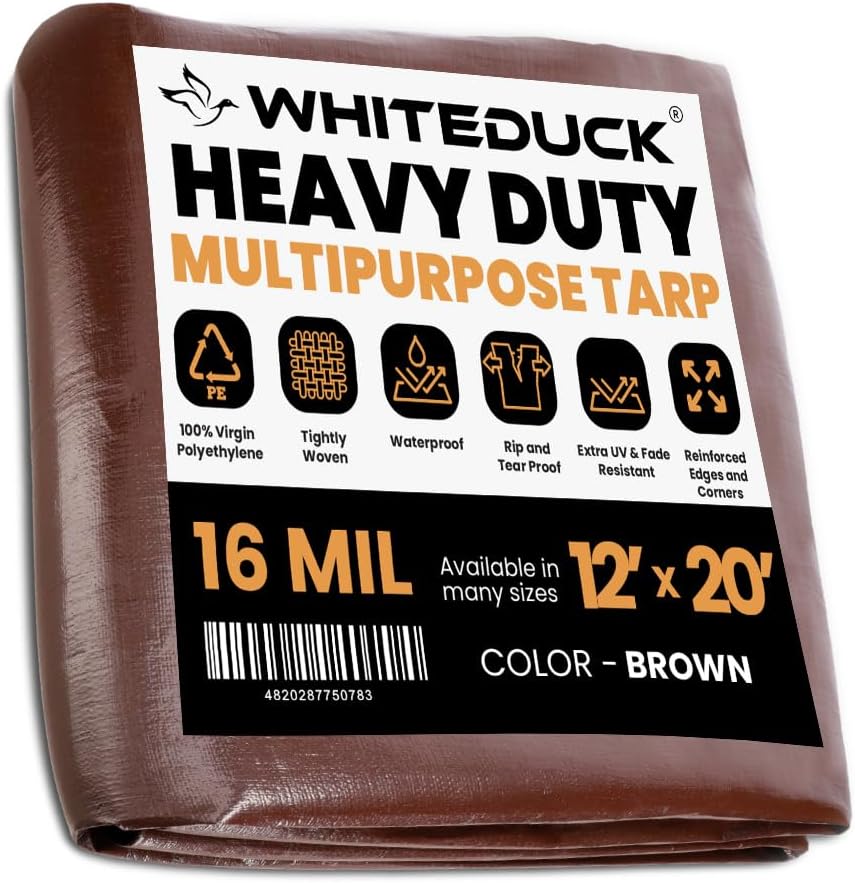 WHITEDUCK Heavy Duty 12ft x 20ft Poly Tarp Cover for All Uses