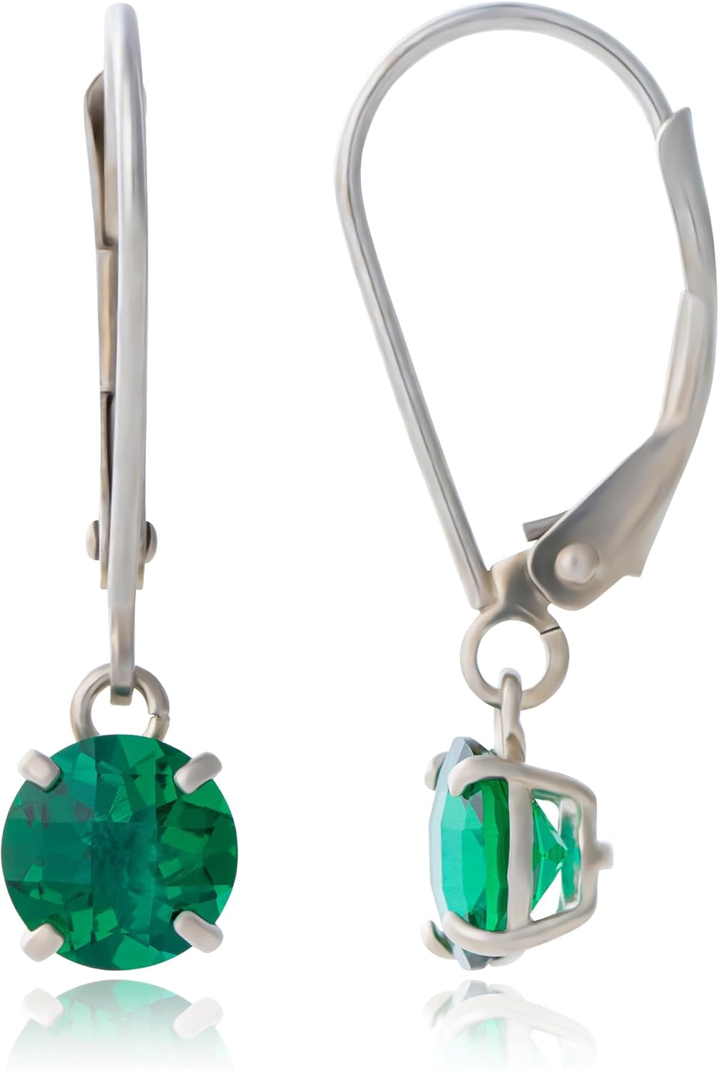 925 Sterling Silver Emerald Dangle Earrings for Women - Hypoallergenic