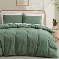 LOVQUE 100% Washed Cotton Twin Duvet Cover - Soft, Fade-Resistant
