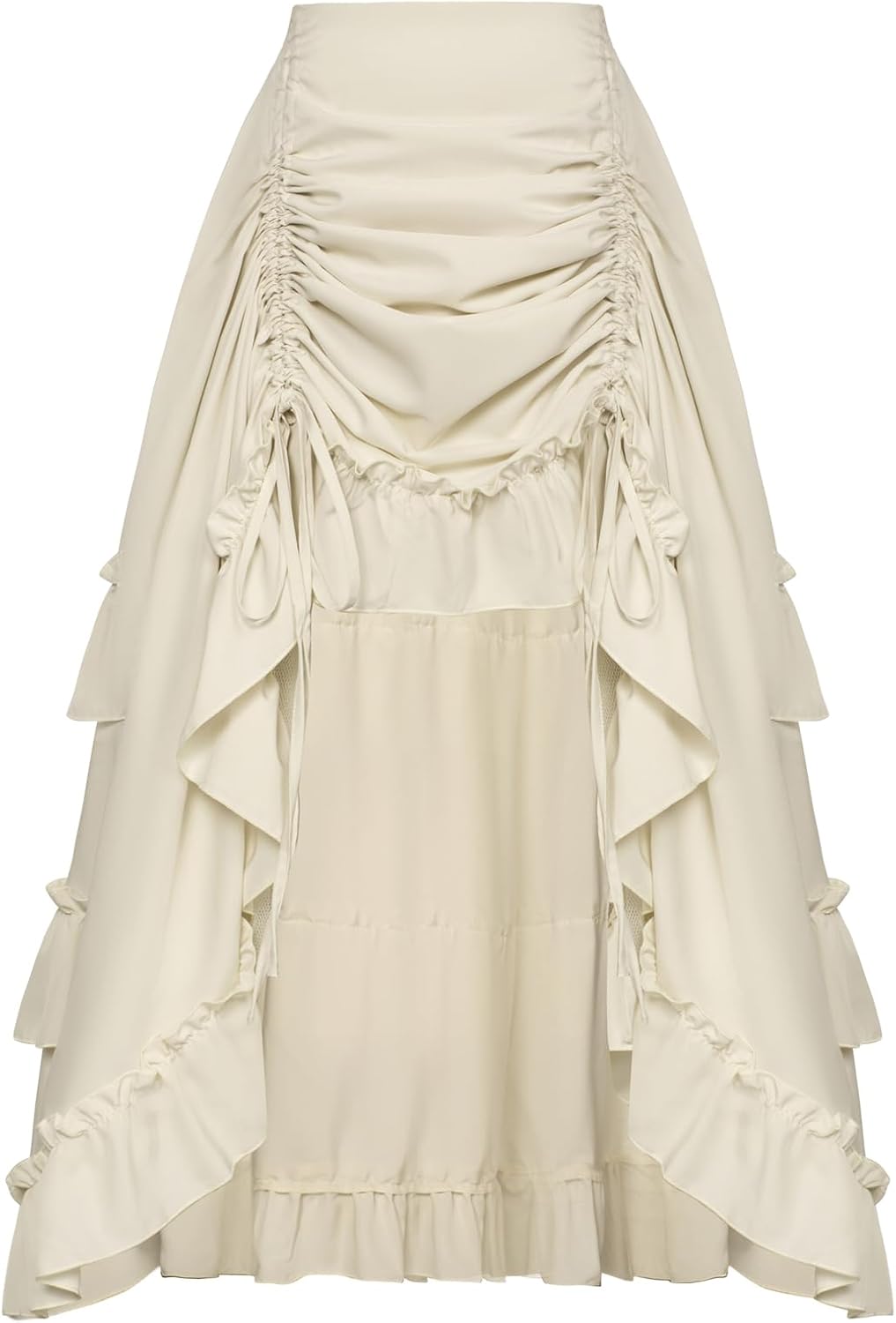 Gothic Steampunk Skirt for Women - High-Low Bustle Design