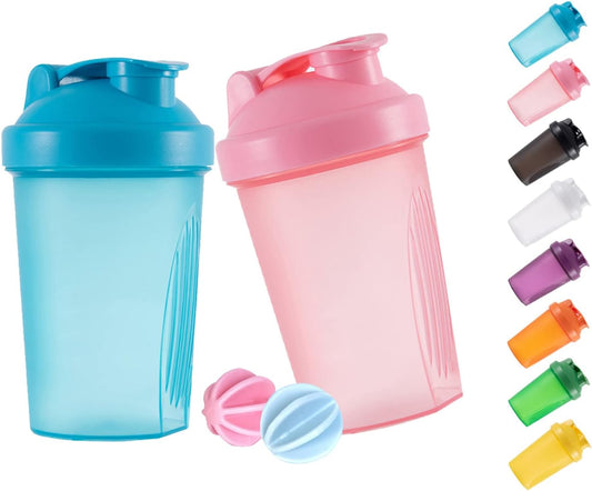 GAISHION 2-Pack 16oz Shaker Bottles - Mix Protein Easily!