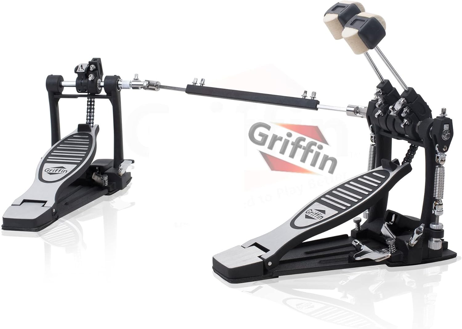 GRIFFIN Double Bass Drum Pedal for Rock & Metal Drumming