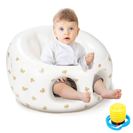 Beige Bear Inflatable Baby Seat - Safe Sitting Solution