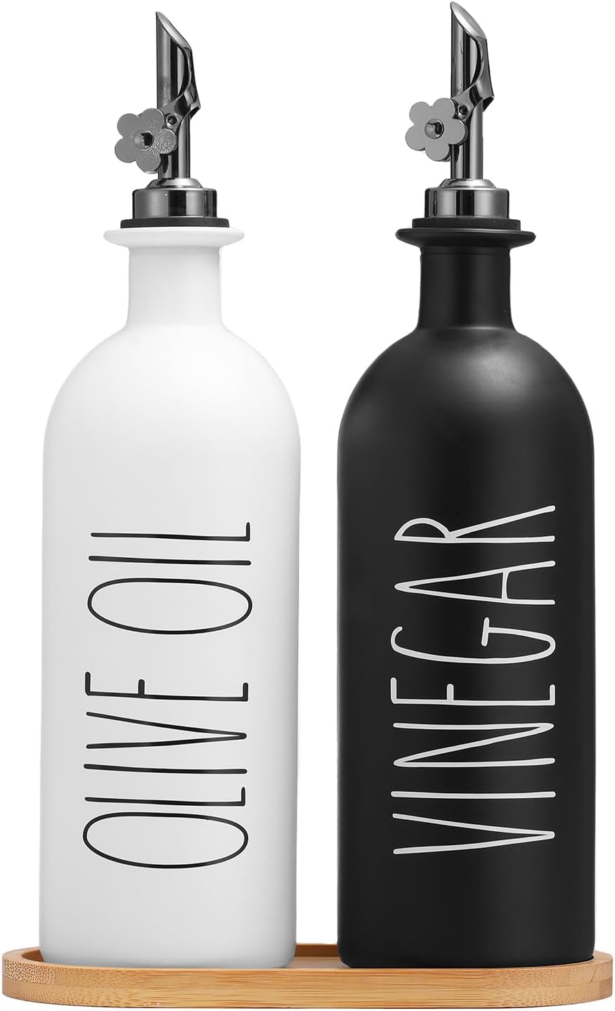 HOMCDALY Olive Oil Dispenser Bottles Set for Kitchen Use