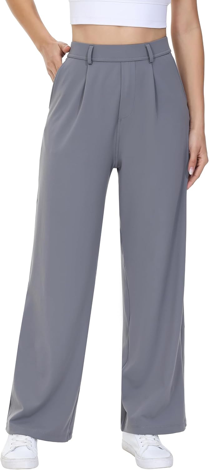 Womens Dress Pants Work Wide Leg Trousers for Business Casual