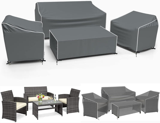 Waterproof 4-Piece Patio Furniture Cover Set