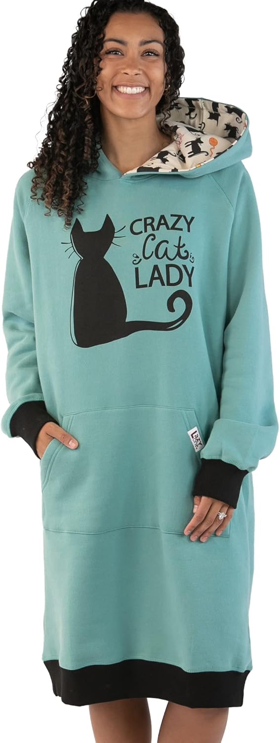 Cozy Oversized Sleepwear: Lazy One Hoodie Dress