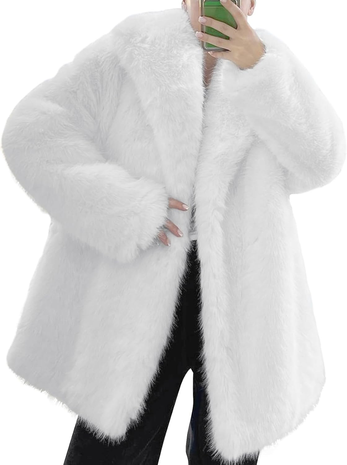 Kissonic Women's Long Faux Fur Coat for Chic Winter Style