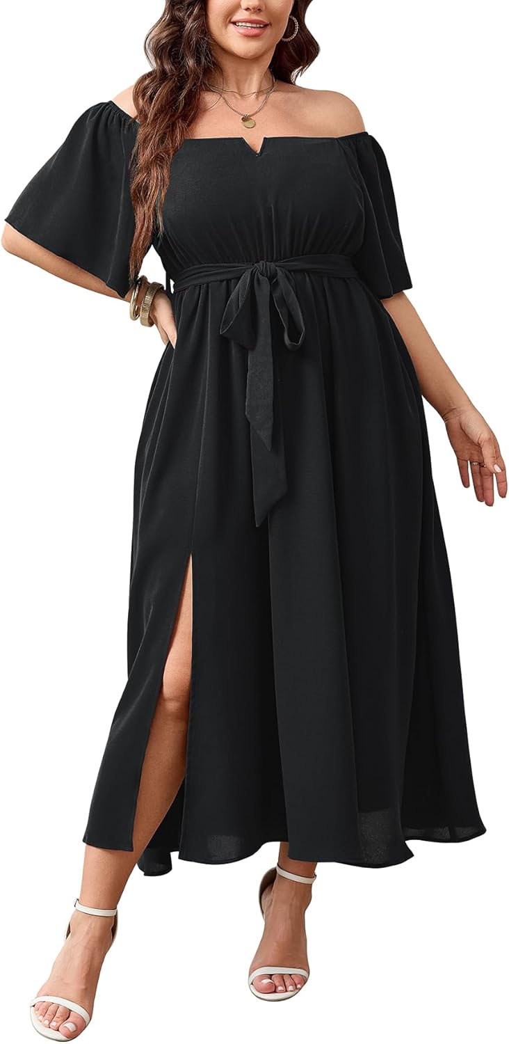 SCOMCHIC Plus Size Formal Dresses for Wedding Guests and More