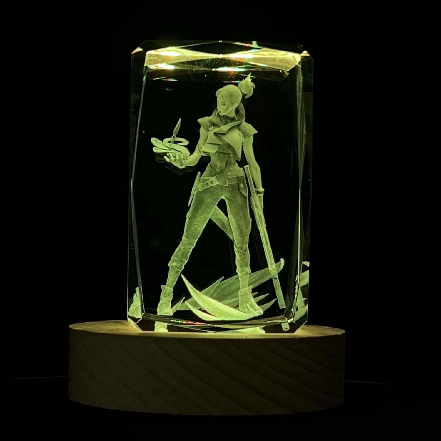 Valorant 3D Crystal Figure - Agent Jett with RGBW LED Stand