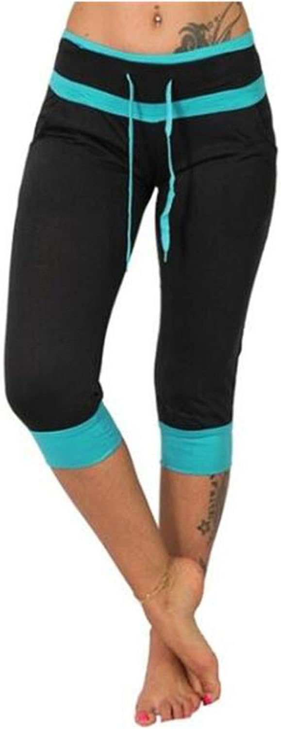 VOWUA High Waist Capri Leggings - Black, Small