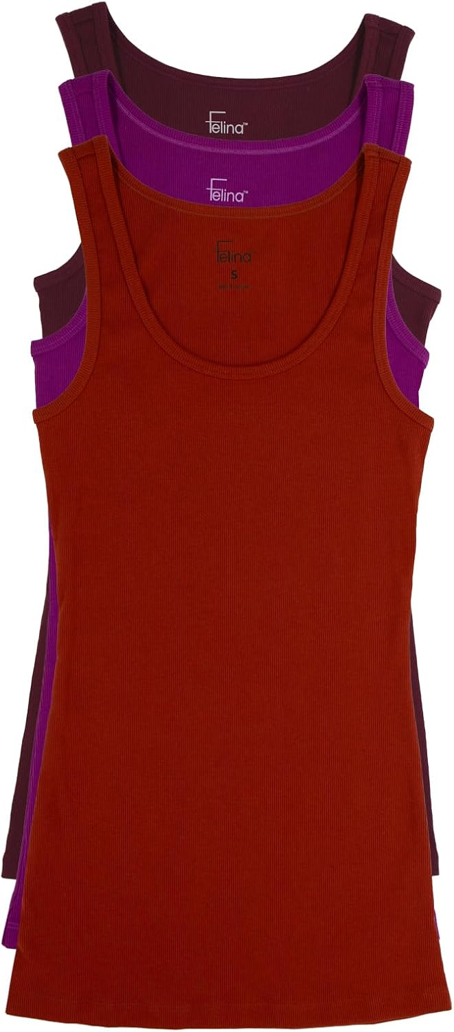 Felina Cotton Ribbed Tank Top - Stylish Workout Tank for Women