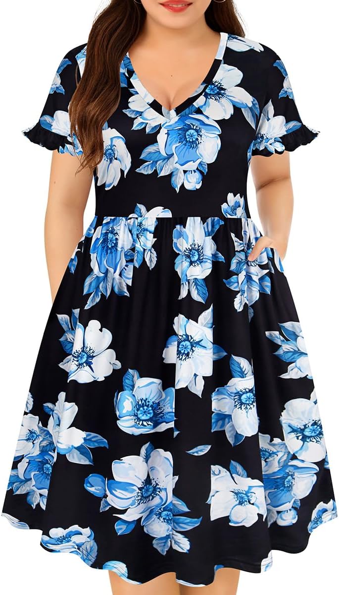 RITERA Plus Size Dresses for Curvy Women with Pockets