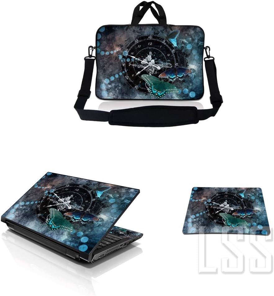 LSS 17-17.3 Laptop Sleeve Bag with Mouse Pad & Skin Combo