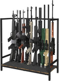 Gun Rack Floor Standing Rifle Stand with Pistol Shelves - Holds 11