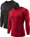DEVOPS 2 Pack Men's Thermal Long Sleeve Compression Shirts - Warm so