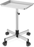 Salon Tray on Wheels Pure Silver - Premium Aluminum Rolling Trolley