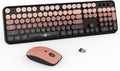 FD Wireless Keyboard and Mouse Combo - Full-Size 104-Key Retro