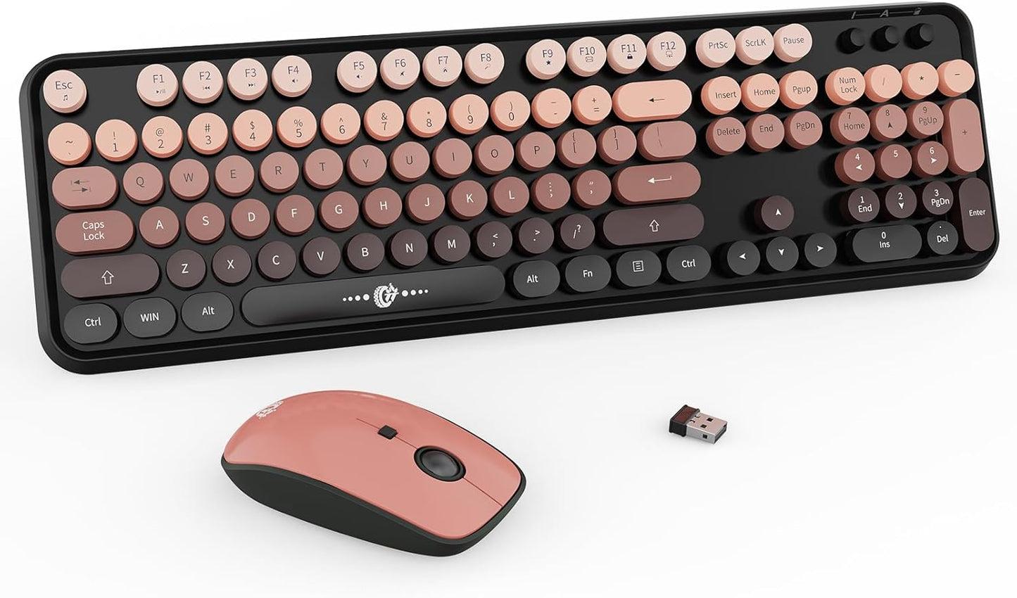 FD Wireless Keyboard and Mouse Combo - Retro Typewriter Design