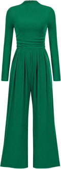 Jumpsuits For Women Long Sleeve Mock Neck Romper - Dressy Fall Fit