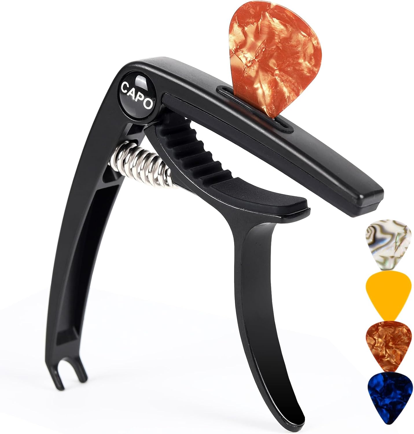 AARVI Guitar Capo - Universal Clamp & Picks Kit