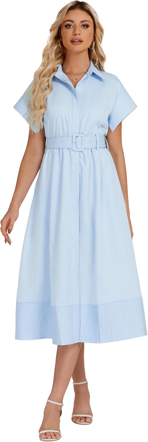 Ladyful Women Casual Button Down Shirt Dress for Every Occasion